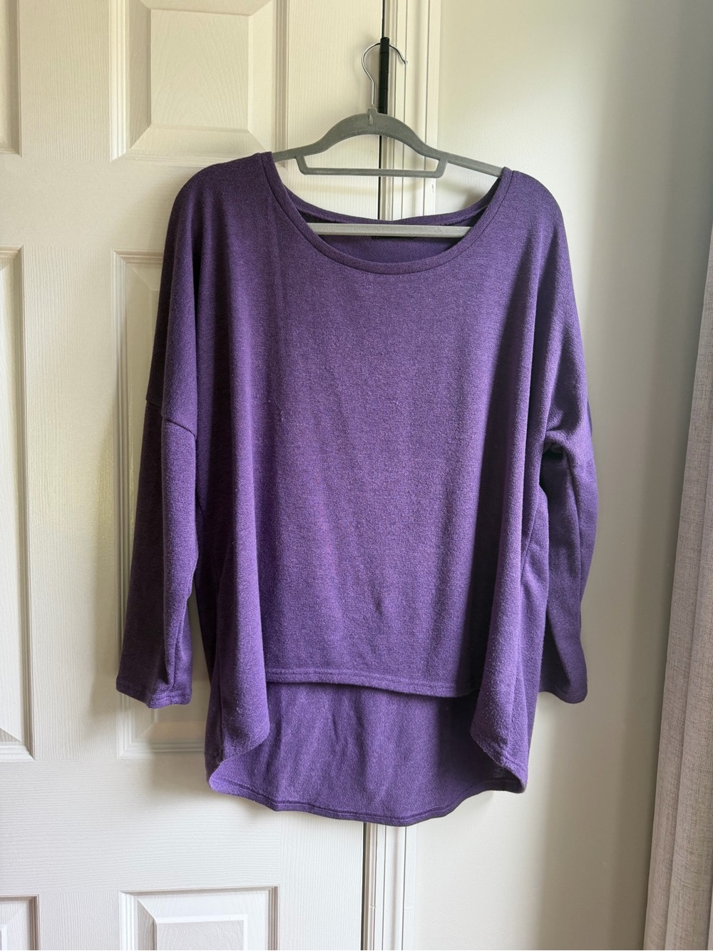 Cozy Purple Long Sleeve Oversized Top